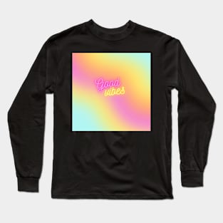 Pink Pastel Good Vibes Long Sleeve T-Shirt